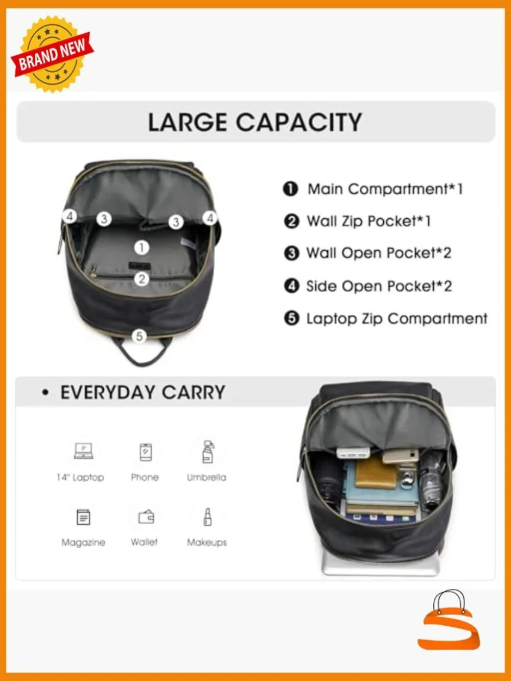 Genuine Leather Backpack Purse for Women - Large Capacity Laptop Daypack Travel